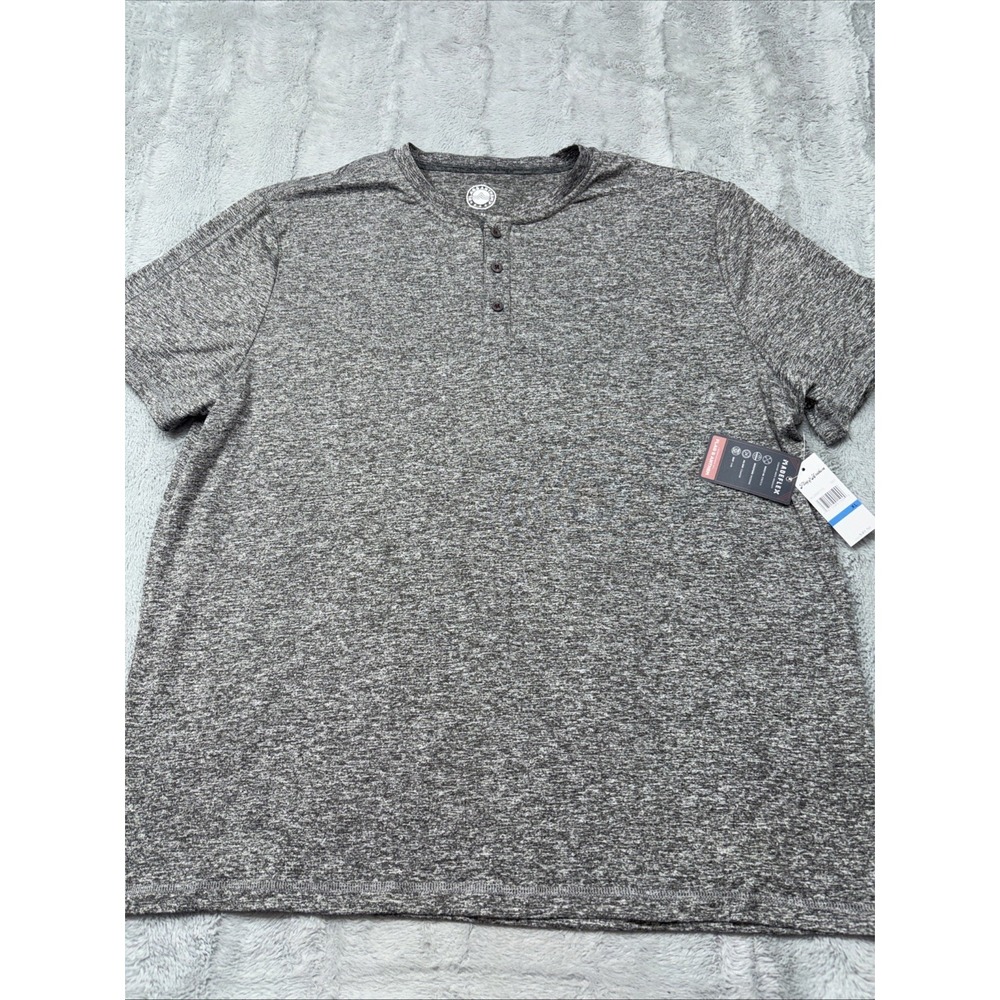 Flag‎ & Anthem MadeFlex Men's Grey Short Sleeve Henley Tee Shirt Size XL  NWT